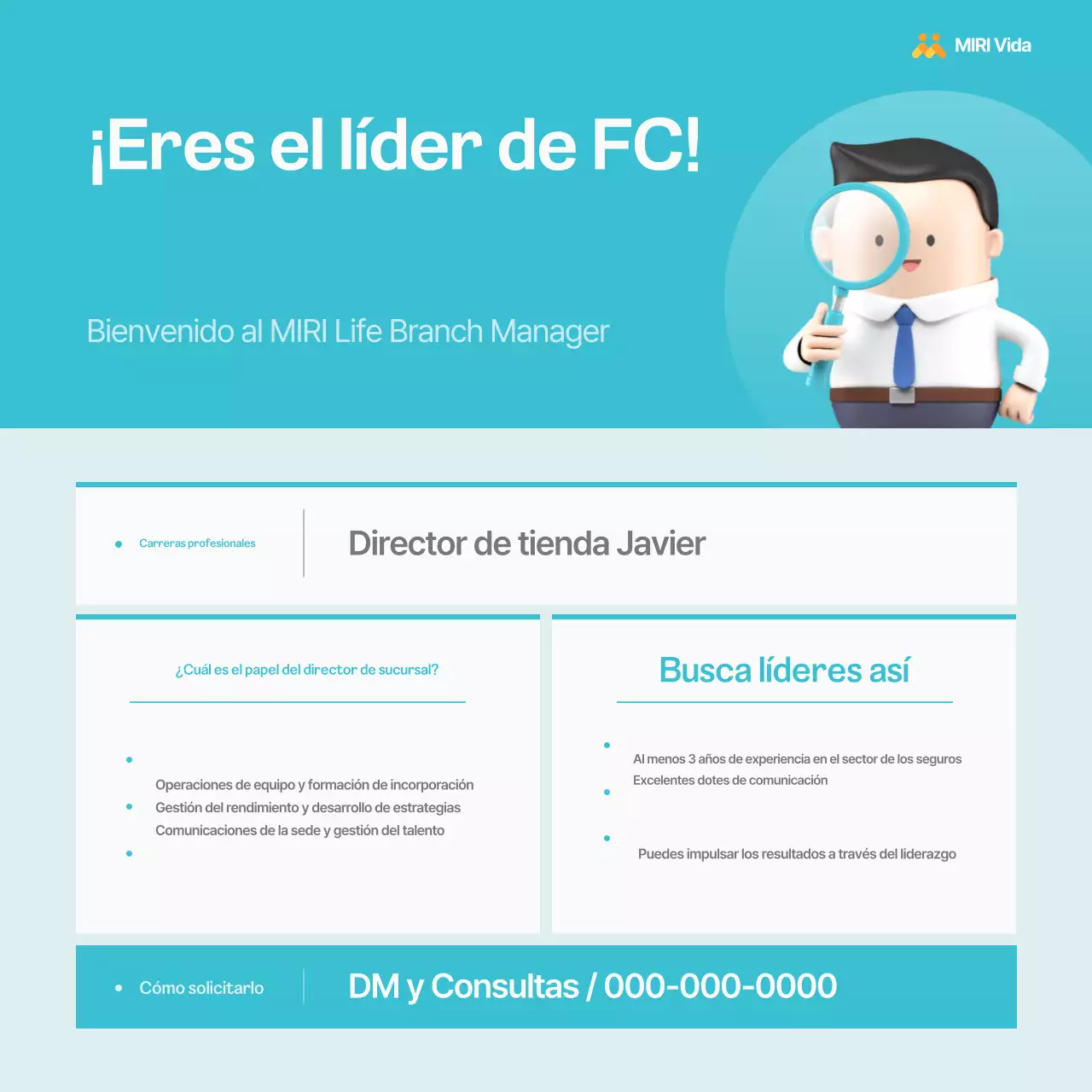 Aviso de reclutamiento de líderes del Centro de Seguros Simple Blue