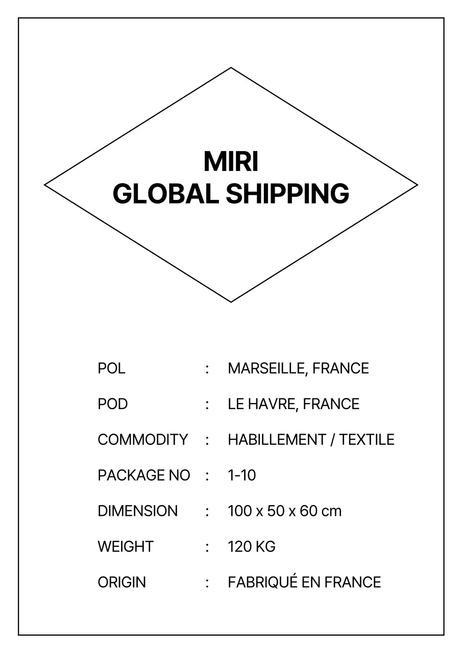 Transmission d'informations logistiques simples noires
