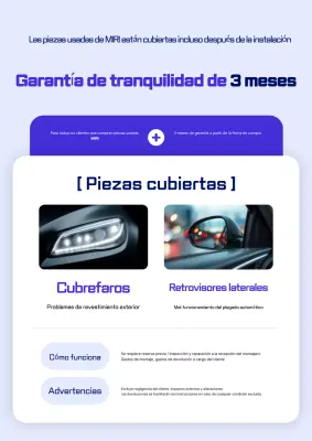 Guía de garantía de repuestos para automóviles Blue Modern