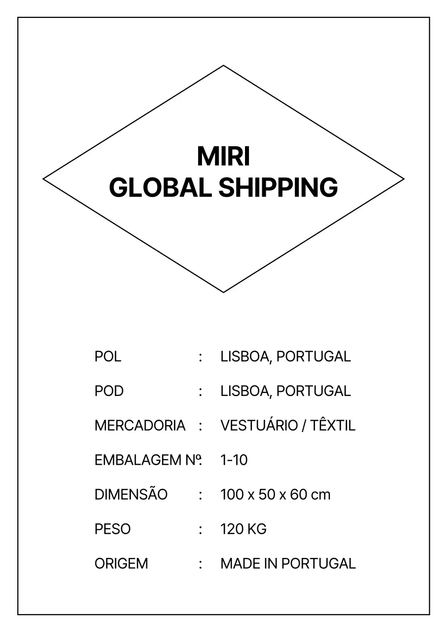 Transmissão de Informações Logísticas Simples Pretas