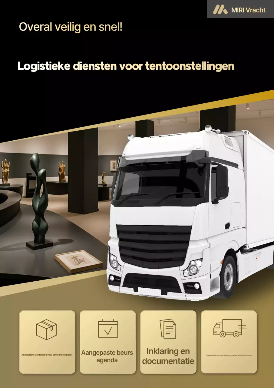 Advertentie voor zwarte moderne autologistiek