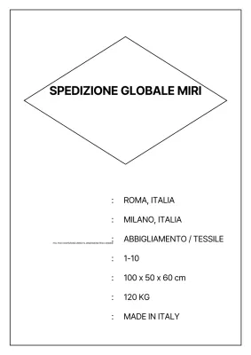 Trasmissione di informazioni logistiche semplici nere