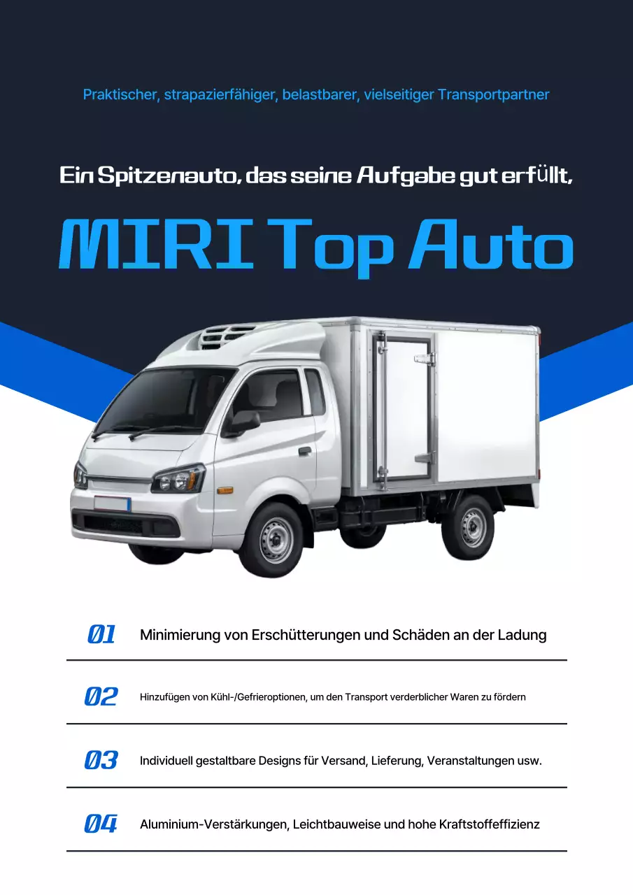 Blaue moderne Transportwerbung