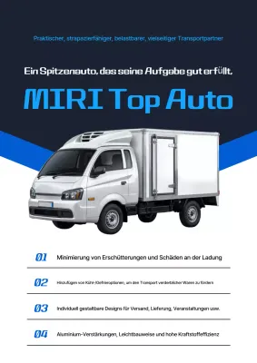 Blaue moderne Transportwerbung