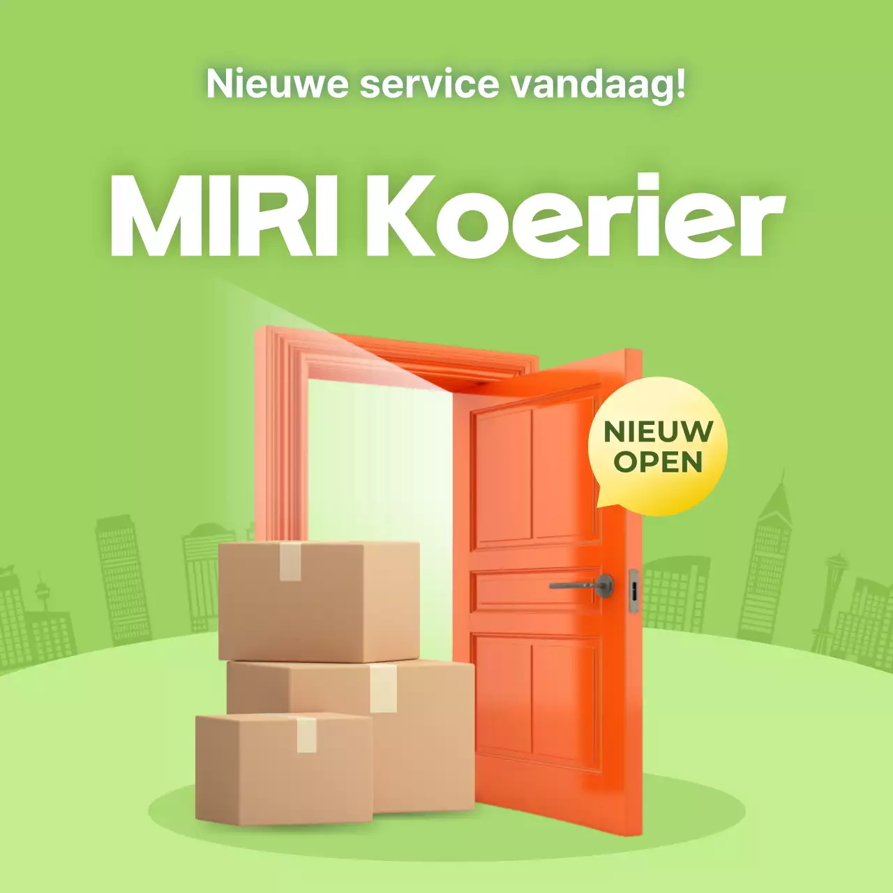Promotie voor groene, moderne bezorgservice