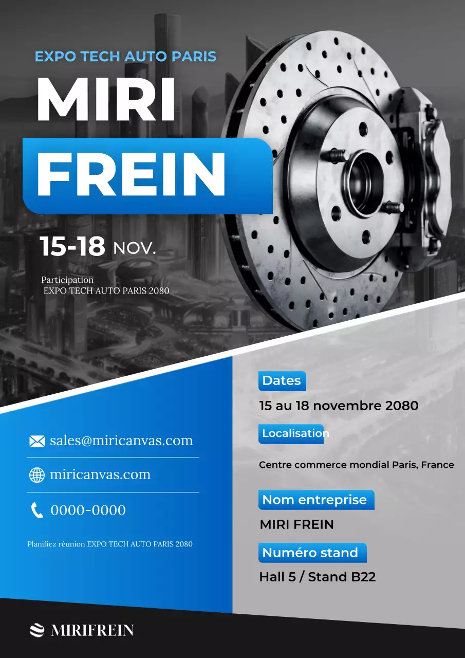 Promotion de l'exposition Blue Modern Auto Parts