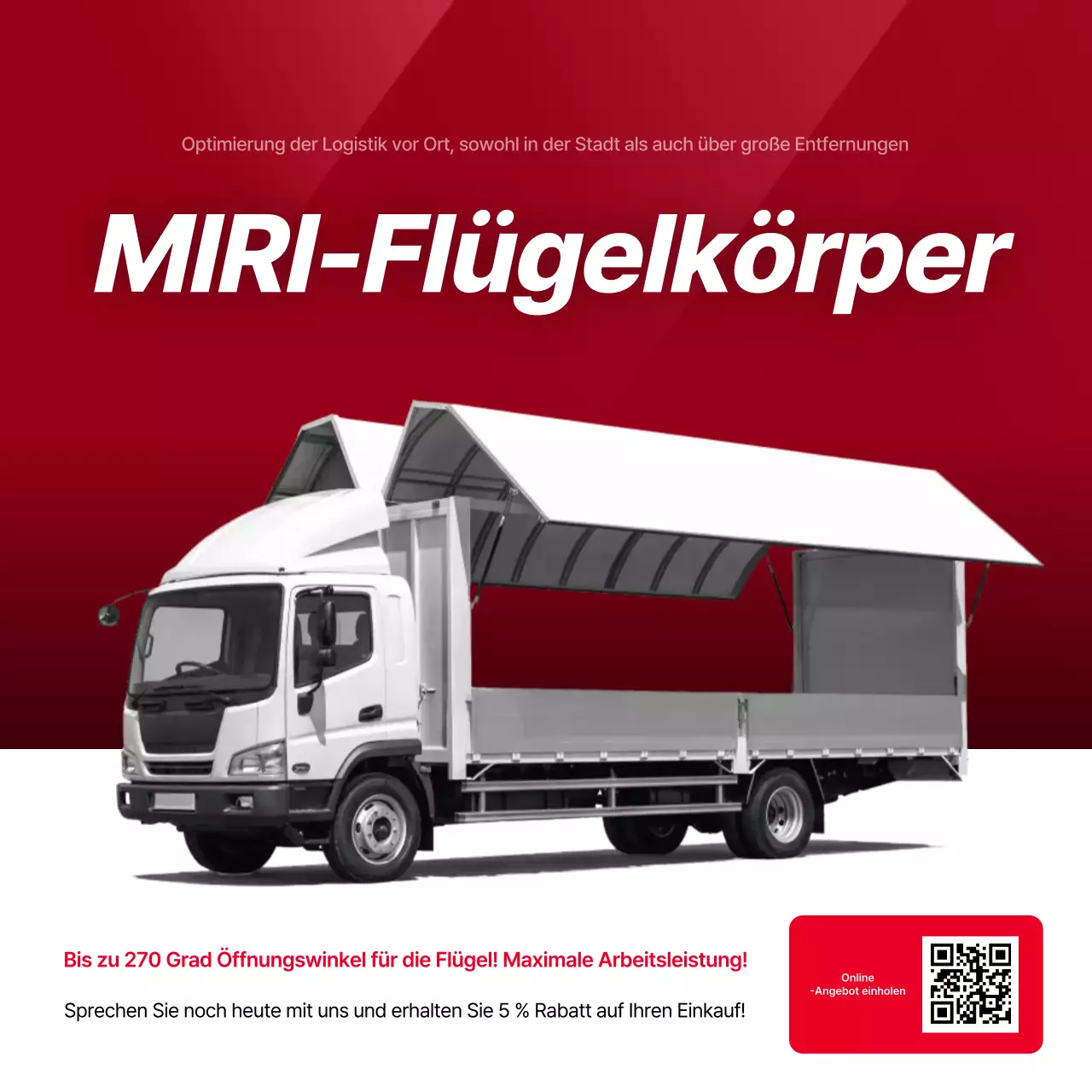 Rote moderne Logistikwerbung