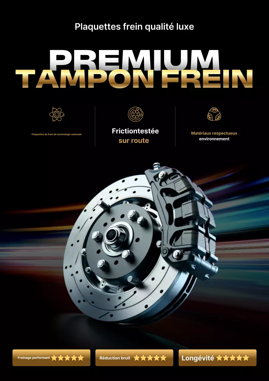 Publicité pour des pièces automobiles modernes noires