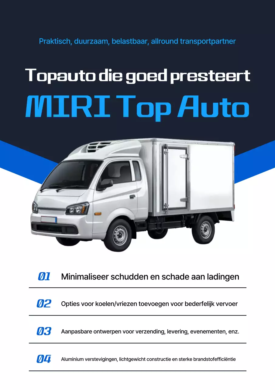 Blauwe moderne transportadvertentie
