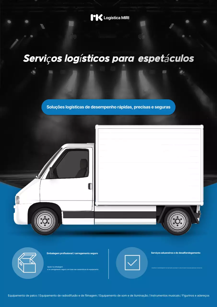 Anúncio do Serviço de Logística Moderna Azul