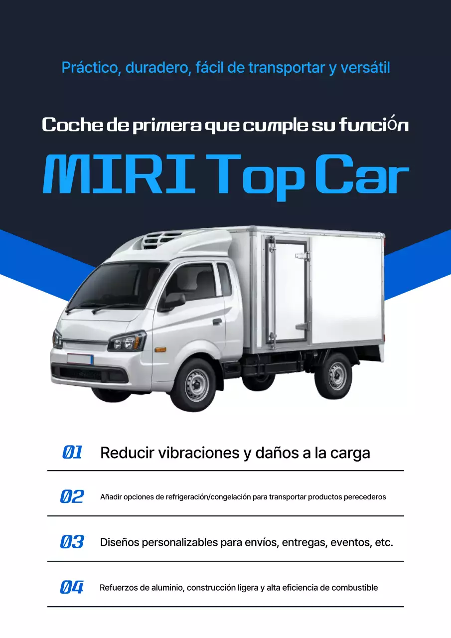 Anuncio de transporte moderno azul