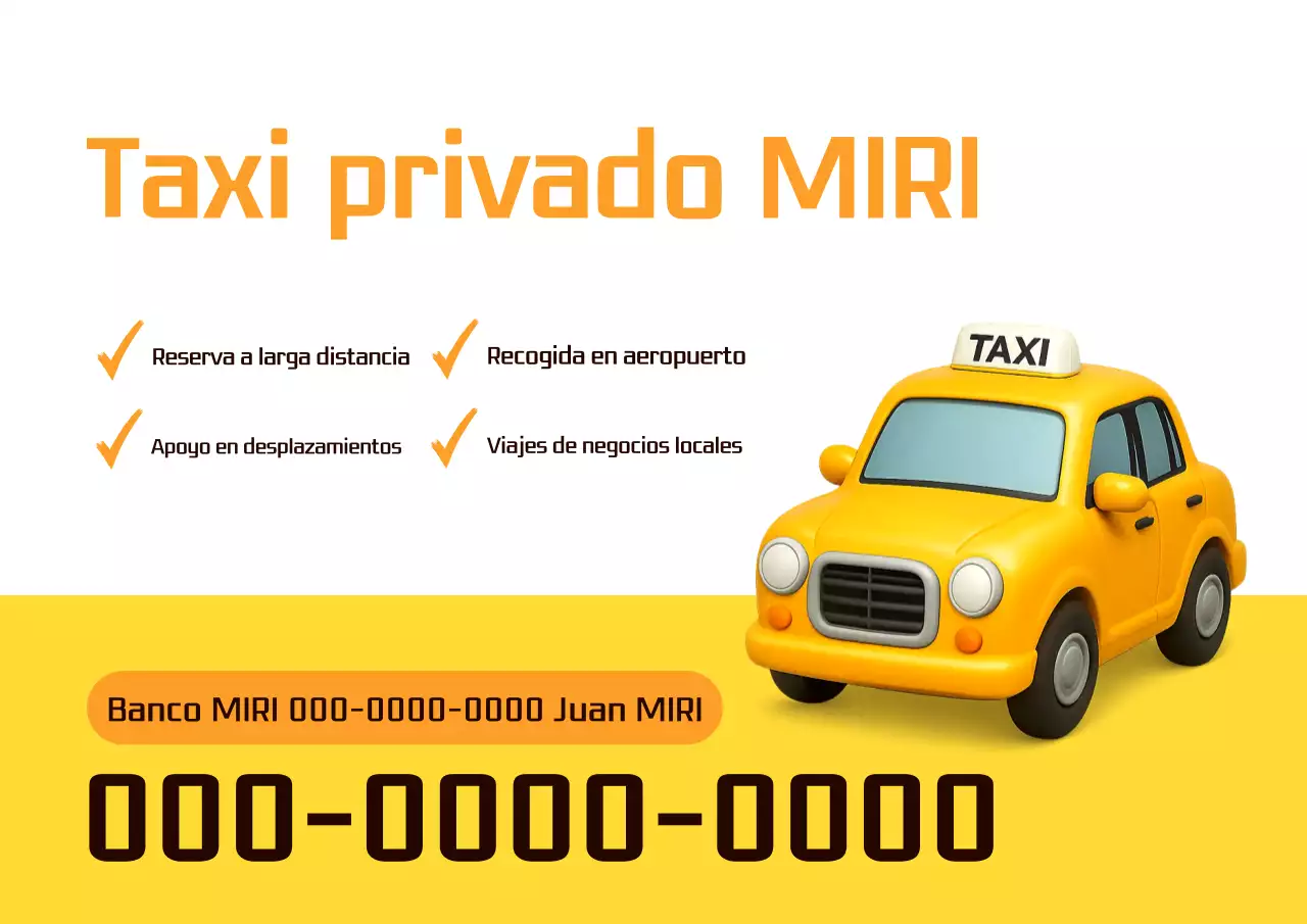 Anuncio de taxi moderno naranja