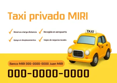 Anuncio de taxi moderno naranja