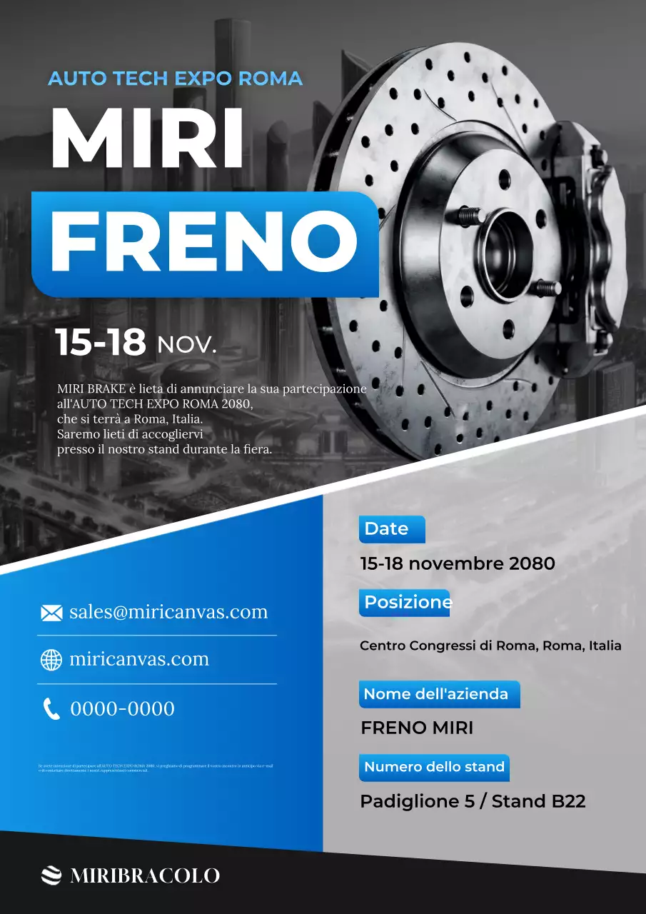 Promozione della mostra Blue Modern Auto Parts