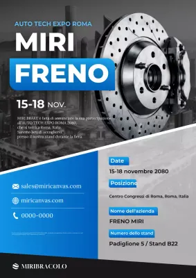 Promozione della mostra Blue Modern Auto Parts