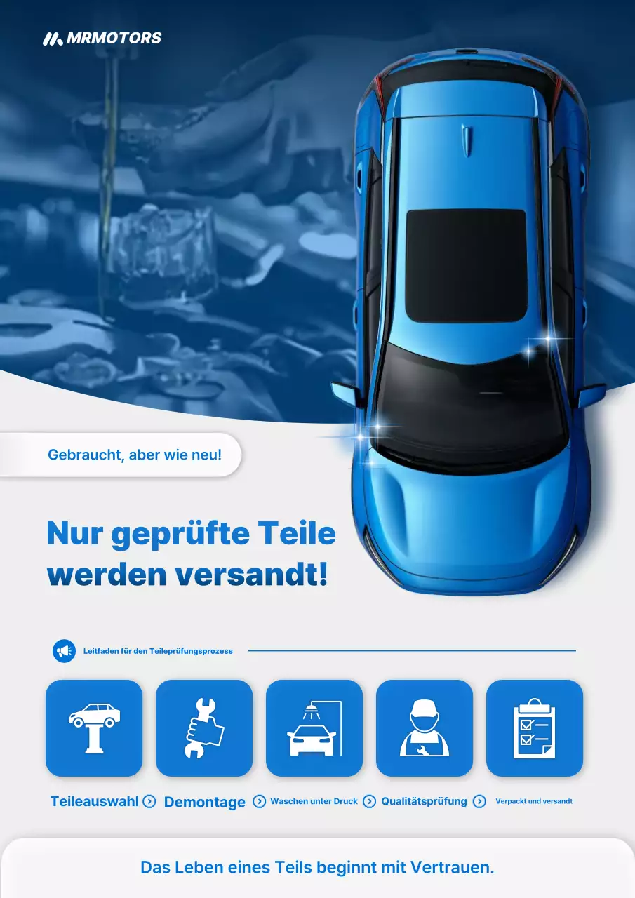 Blaue moderne Autowerbung