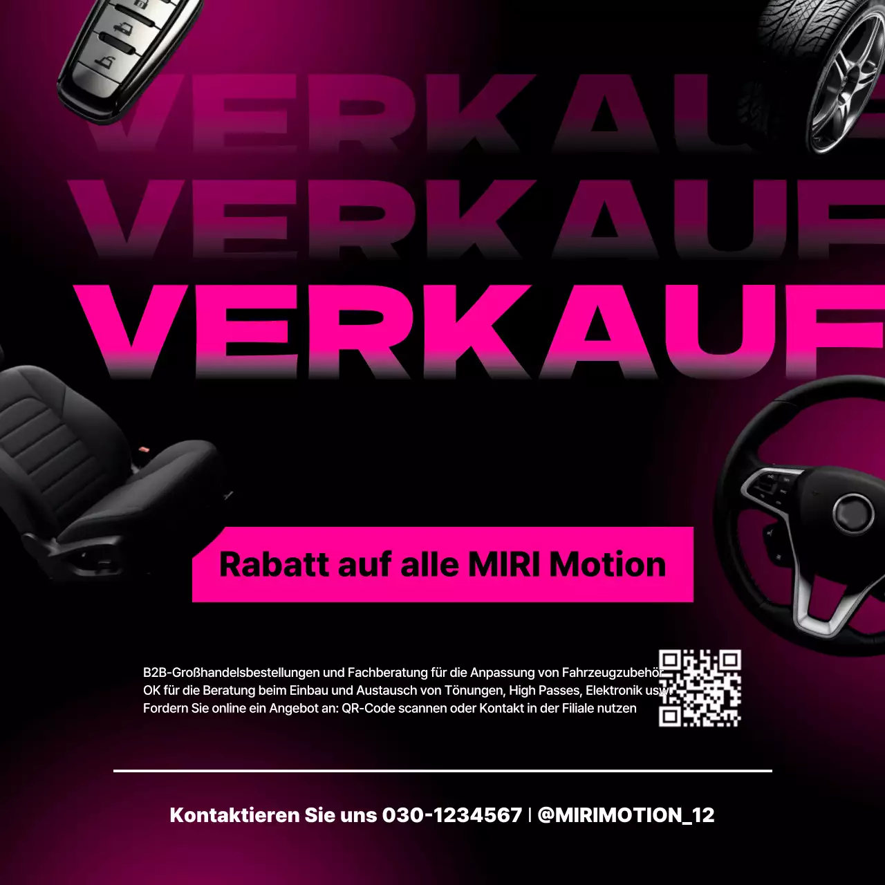 Hot Pink Modern Autoverkauf
