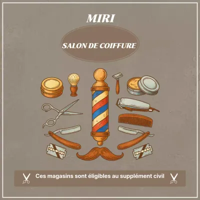 publicité vintage marron pour un salon de coiffure