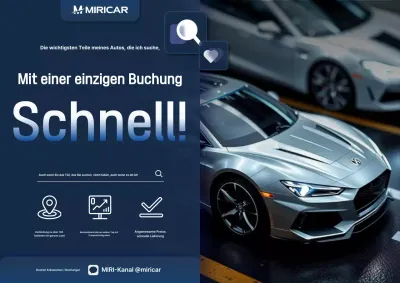 Blaue moderne Autowerbung