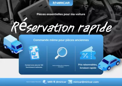 Publicité pour les pièces automobiles modernes bleues
