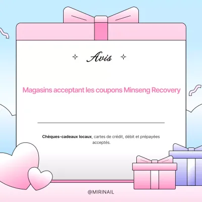 Instructions pour utiliser le joli coupon de consommation bleu et rose Minseongheuibo