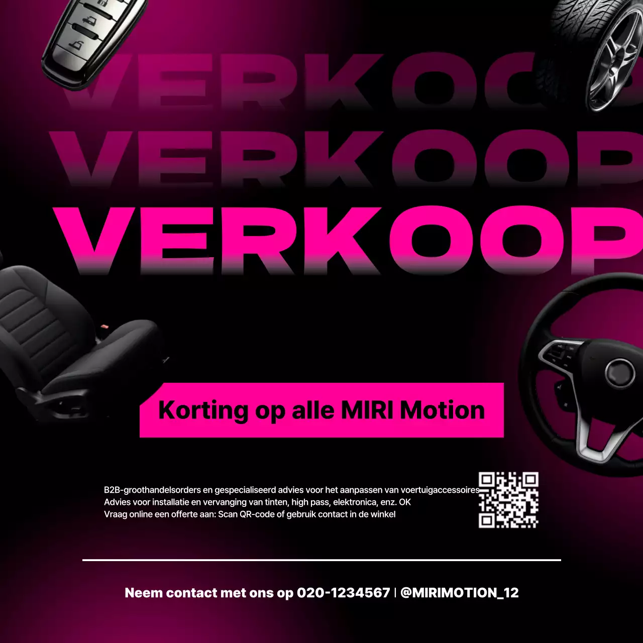 Felroze moderne autoverkoop