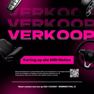 Felroze moderne autoverkoop