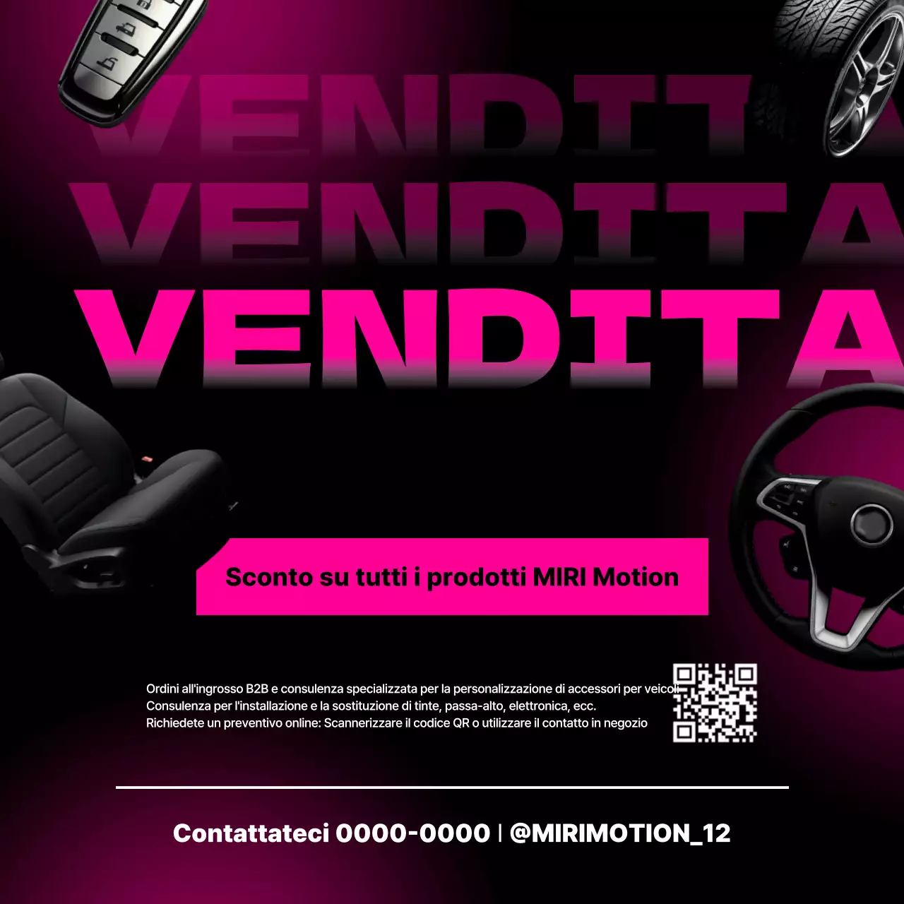 Vendita di auto moderne rosa shocking