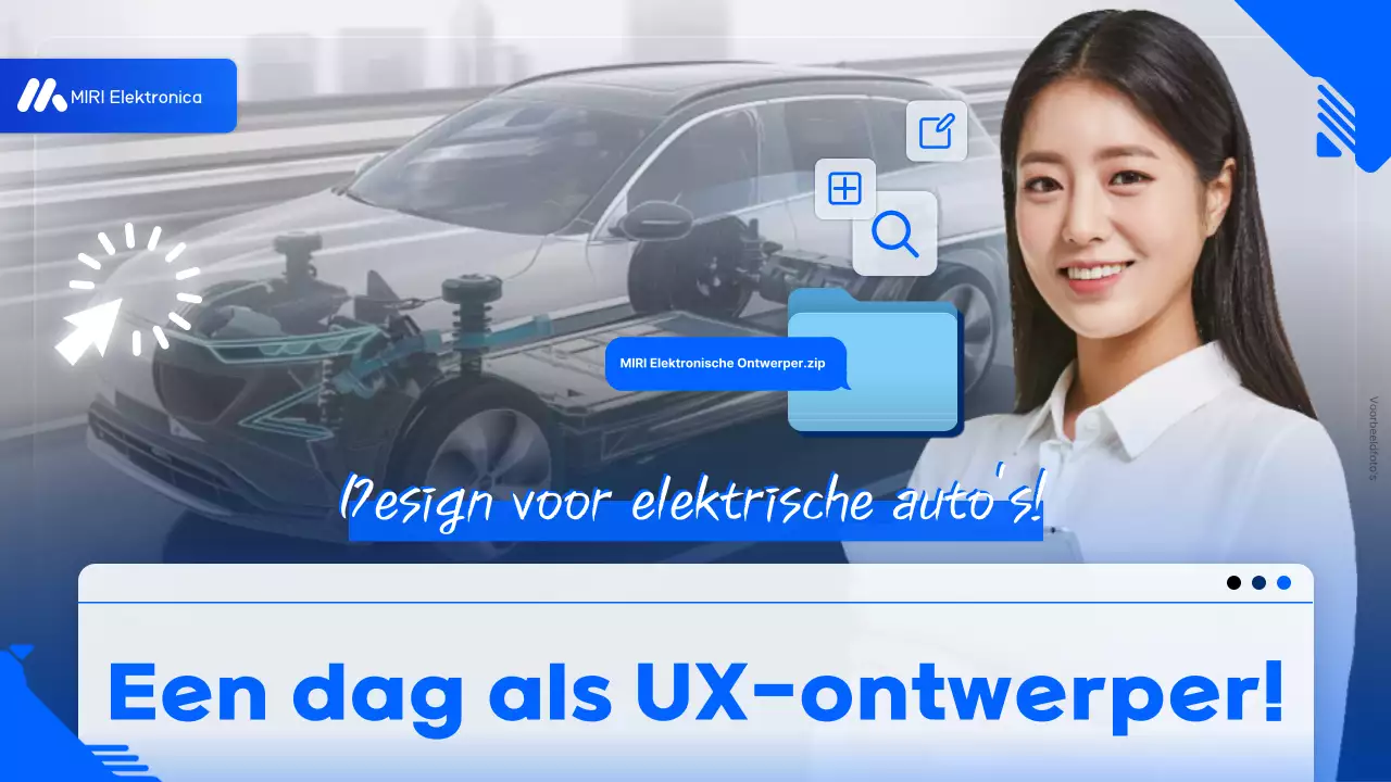 Promotie voor blauwe moderne elektrische auto's