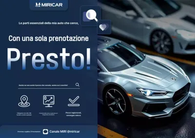 Pubblicità di auto moderna blu