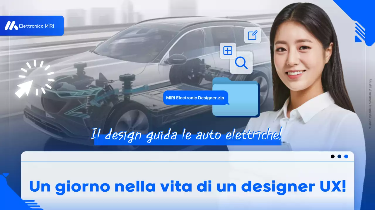 Promozione auto elettrica moderna blu