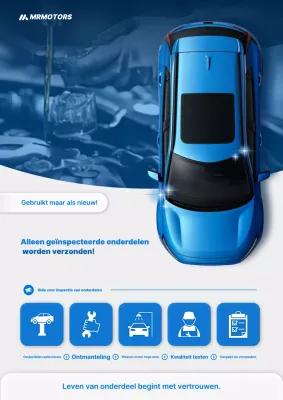 Blauwe moderne auto-advertentie