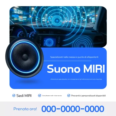 Pubblicità di auto moderna blu