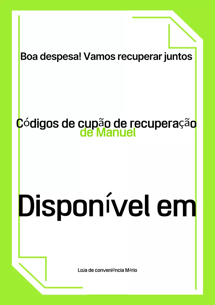 Guia de Cupons de Consumo Básico Verde