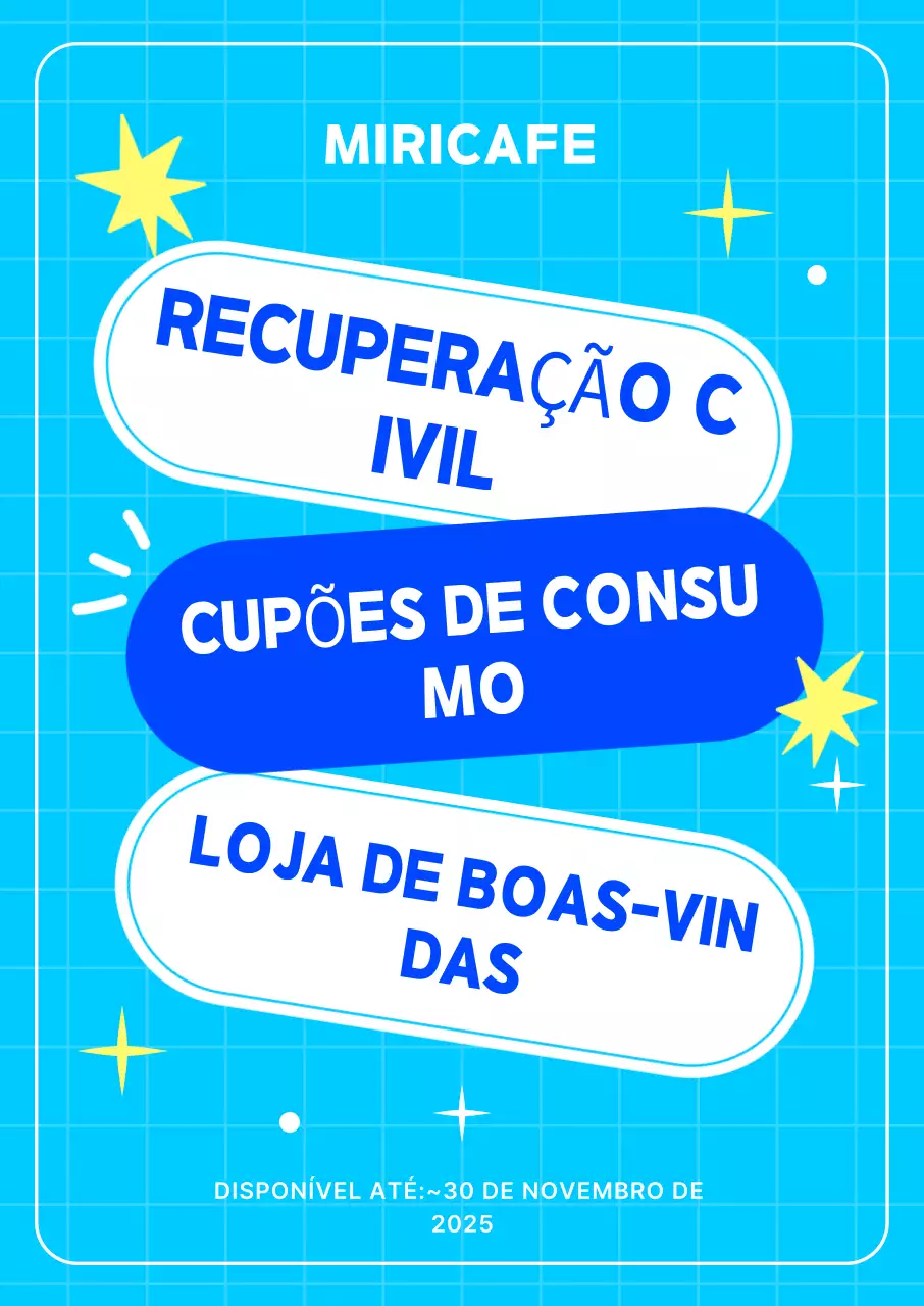 Cupom de Consumo Sky Blue Pop