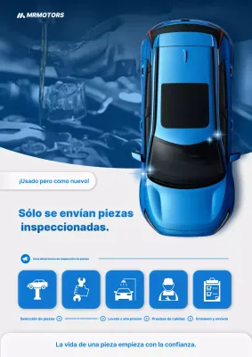 Anuncio de coche moderno azul