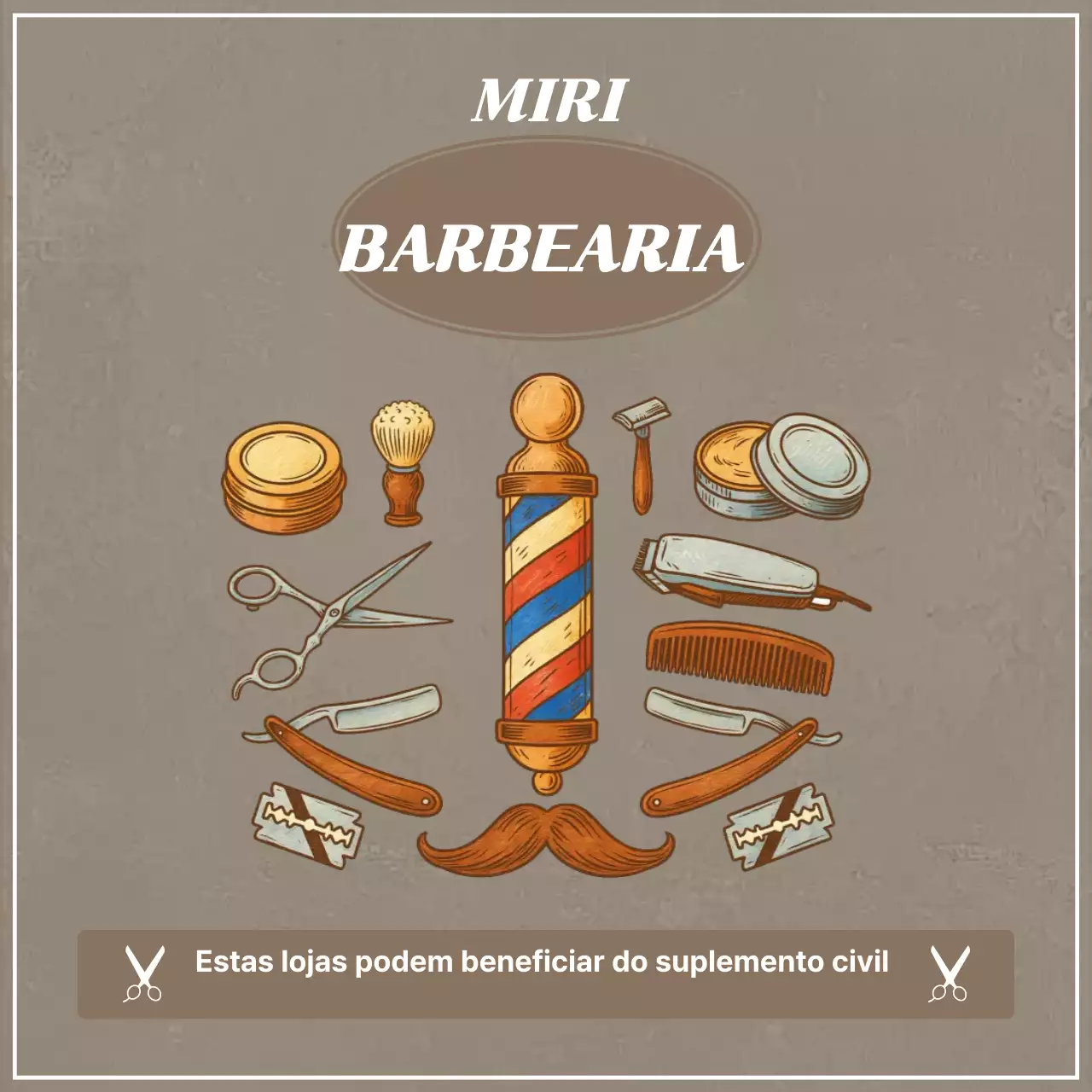 propaganda de barbearia vintage marrom