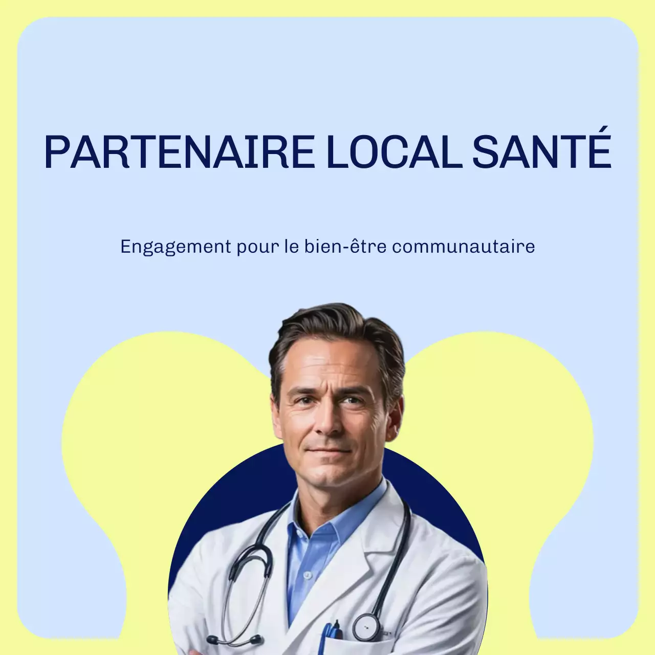 Carrousel de promotion de la santé professionnelle bleue