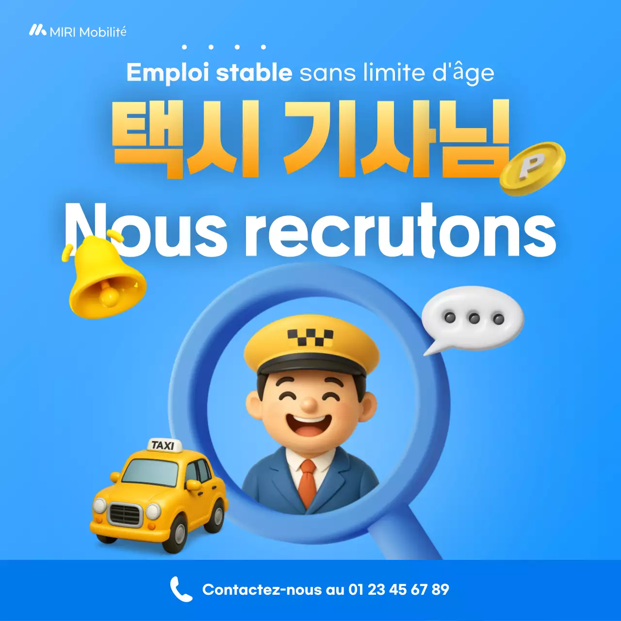 Recrutement de chauffeurs de taxi Blue Simple