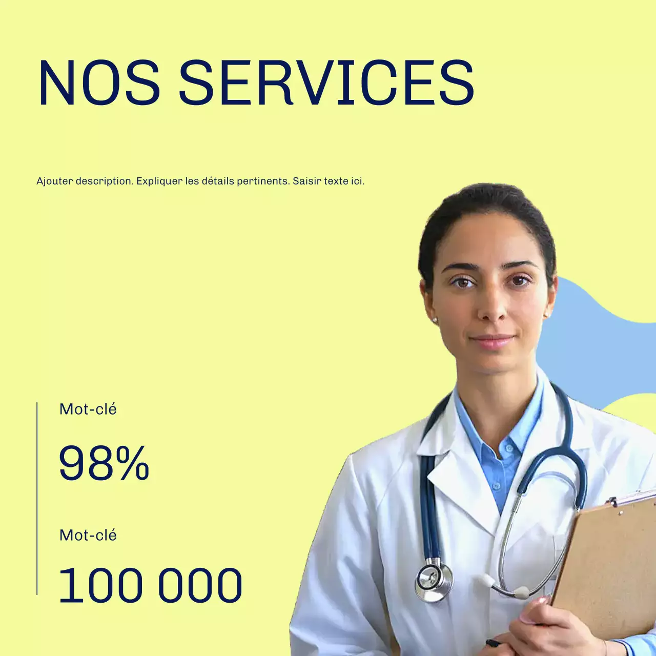 Carrousel de promotion de la santé professionnelle bleue