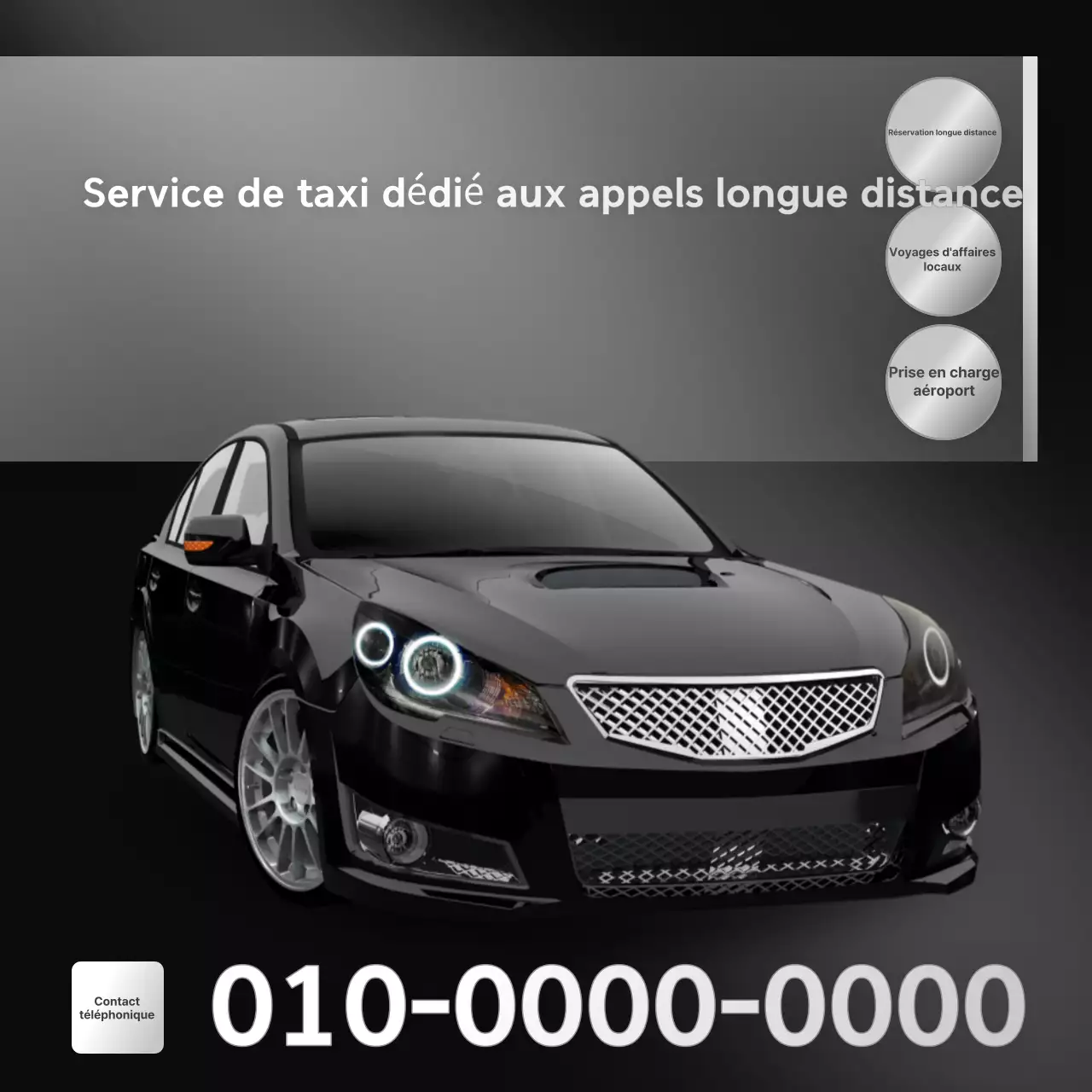 Publicité pour le service de taxi Black Modern Call