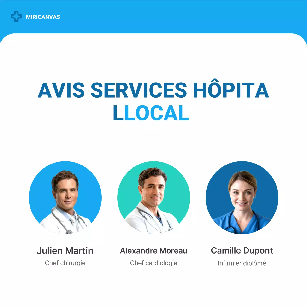 Carrousel d'annonces de soins de santé modernes bleus