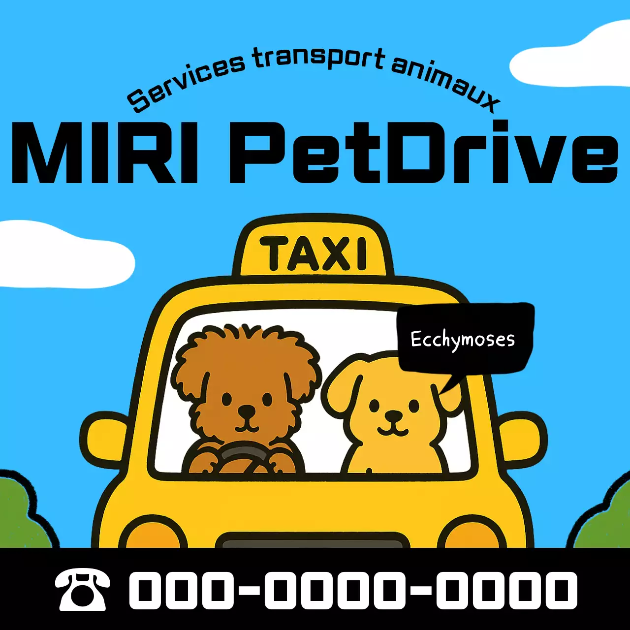 Publicité pour mobile pour bébé animal de compagnie bleu ciel