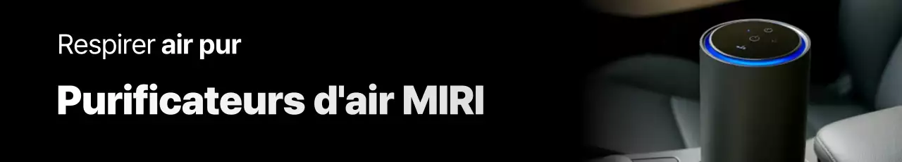 Publicité pour un purificateur d'air moderne et noir