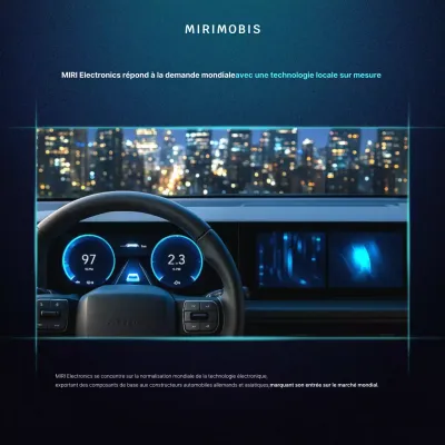 Bulletin d'information sur l'annonce d'exportation d'appareils électriques automobiles à thème cybernétique en bleu marine et vert menthe