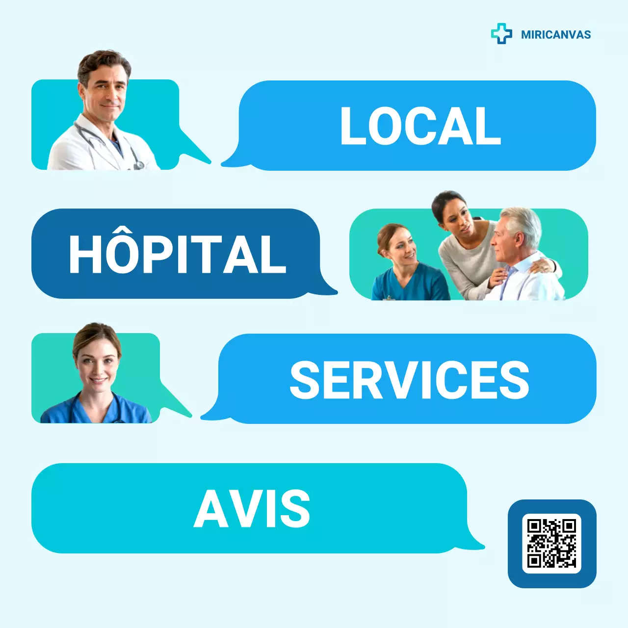 Carrousel d'annonces de soins de santé modernes bleus