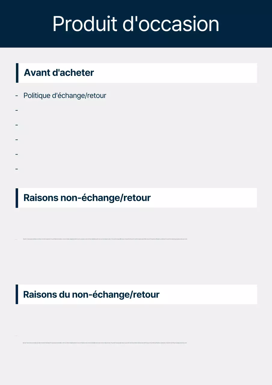 Guide de politique de retour des pièces détachées Blue Clean Auto