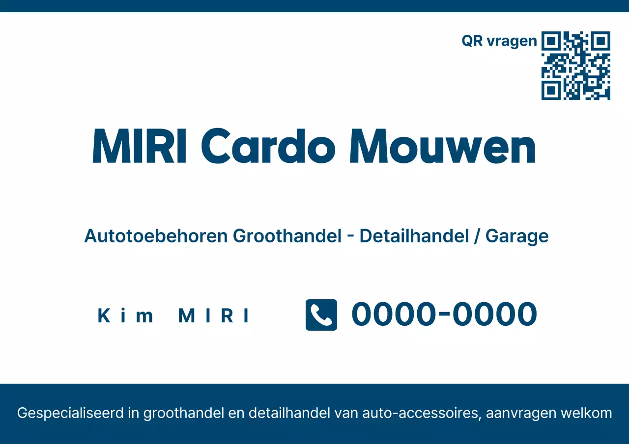 Blauwe Auto Basis Visitekaartje