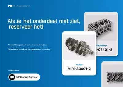 Advertentie voor blauwe moderne auto-onderdelen