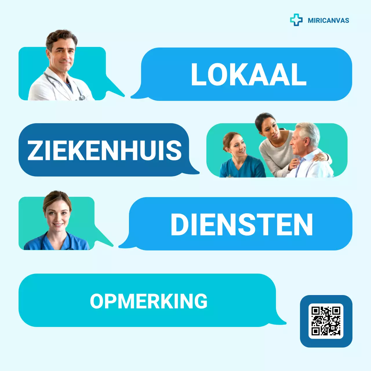 Blauwe moderne gezondheidszorg aankondigingscarrousel